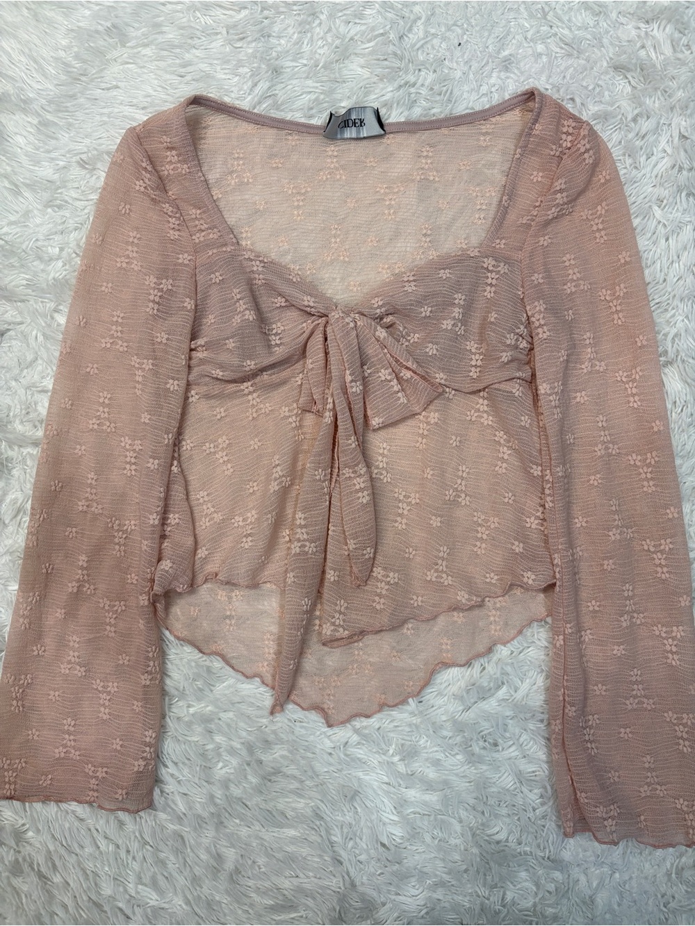 Cider Ruffle Pink Long Sleeve Blouse - Picture 2 of 4